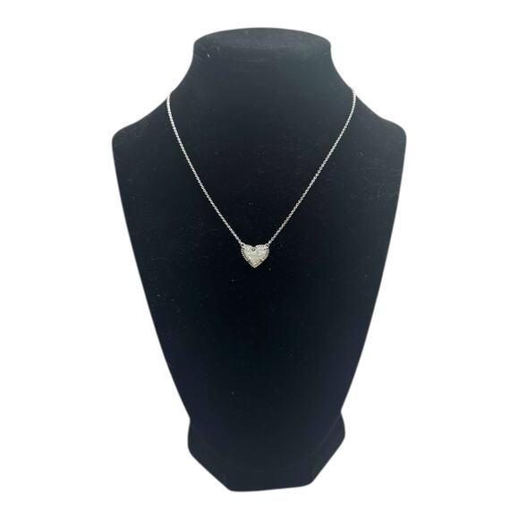 Kendra Scott Ari Heart Short Pendant Necklace Iridescent Drusy - Picture 3 of 4
